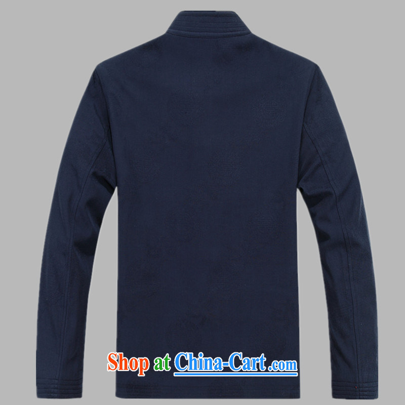 The more the Chinese men's long-sleeved spring jackets Chinese leisure older cotton Chinese T-shirt dark blue XXL pictures, price, brand platters! Elections are good character, the national distribution, so why buy now enjoy more preferential! Health