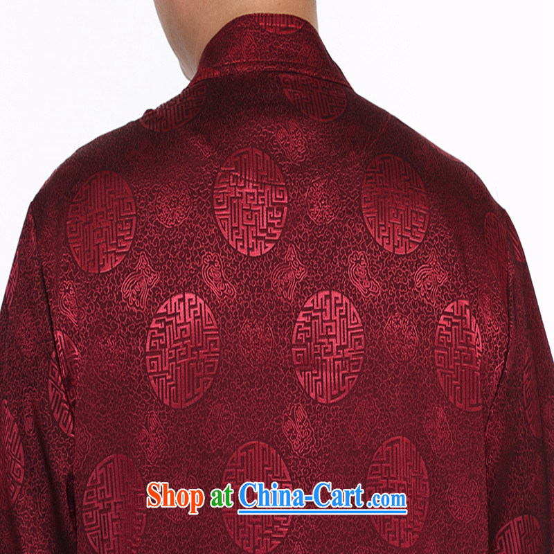 The more people in the older Chinese men's short-sleeve summer Chinese Chinese men's linen Chinese Han-Male Red XXL, more people (YIRENDUOGE), online shopping
