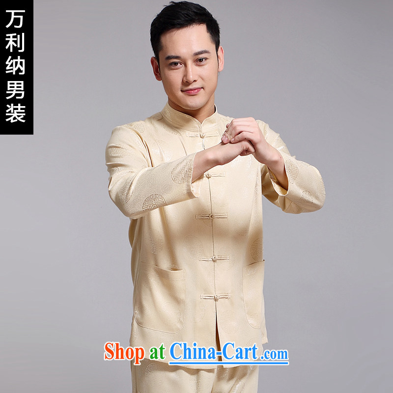 10,000, spring 2015 New Products men's Tang is included in the kit older business and leisure embroidery China wind Tang Replace T pension W 1512 m yellow 190