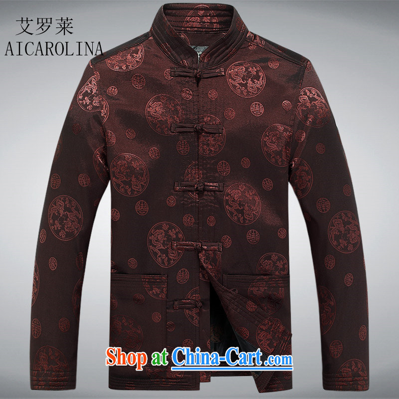 The Carolina boys spring classic long-sleeved jacket Chinese flip cuff for the middle-aged Chinese men and coffee-colored XXXL, the Tony Blair (AICAROLINA), online shopping