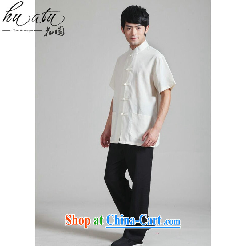 spend the summer with new male Chinese Chinese T-shirt National Men's uniforms kung fu T-shirt cotton the Chinese short sleeve with black trousers Kit 3 XL, spend, and, on-line shopping