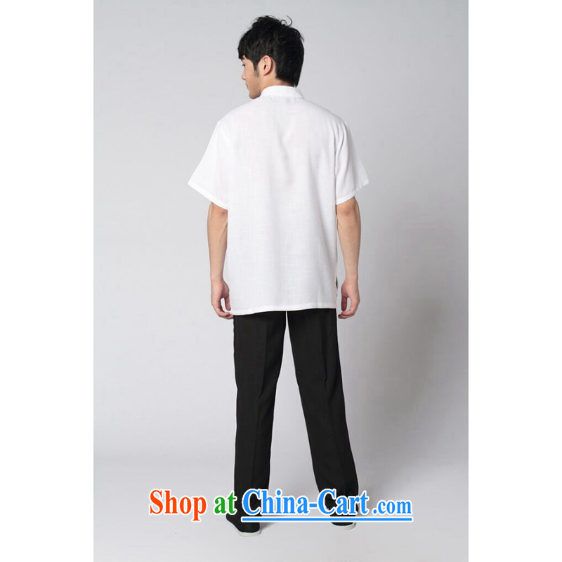 Take the male Chinese summer new short-sleeved tang on Tai Chi uniforms kung fu Kit Chinese, for the howling ghost cotton the soft Satin Tang with black trousers Kit 3 XL, figure, and shopping on the Internet