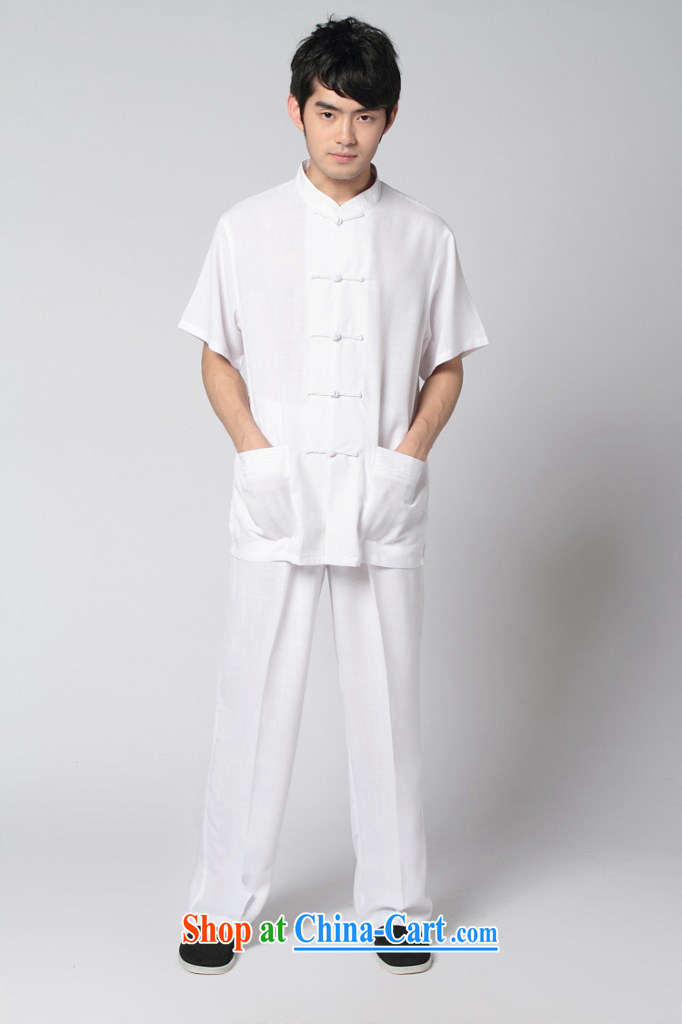 Dan smoke male Chinese summer new short-sleeved Chinese Tai Chi uniforms kung fu Kit Chinese, for the howling ghost cotton the soft Satin Chinese White Kit 3 XL pictures, price, brand platters! Elections are good character, the national distribution, so why buy now enjoy more preferential! Health