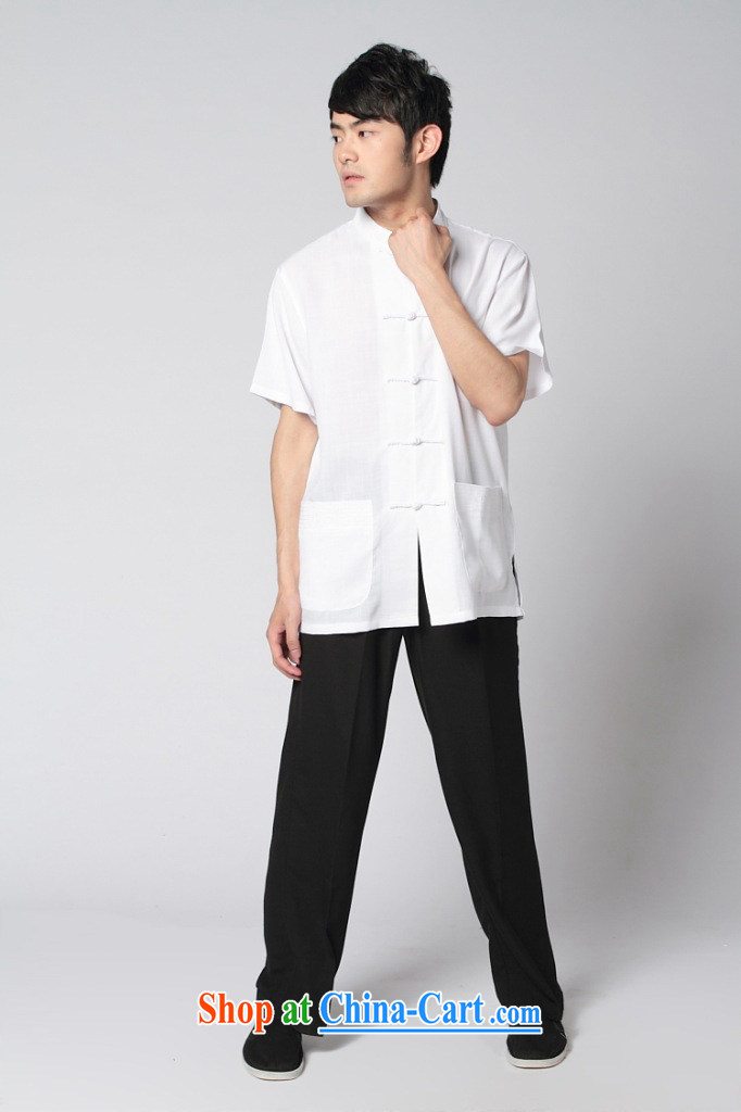 Dan smoke male Chinese summer new short-sleeved Chinese Tai Chi uniforms kung fu Kit Chinese, for the howling ghost cotton the soft Satin Chinese White Kit 3 XL pictures, price, brand platters! Elections are good character, the national distribution, so why buy now enjoy more preferential! Health