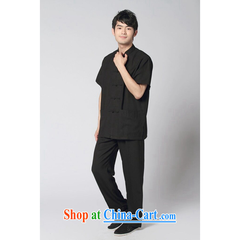 Take the original short-sleeved men's Chinese summer new Chinese and Korean Adoption service unit the solid color Kung Fu T-shirt comfortable Kit Black Kit 3 XL, spend figure, and, on-line shopping