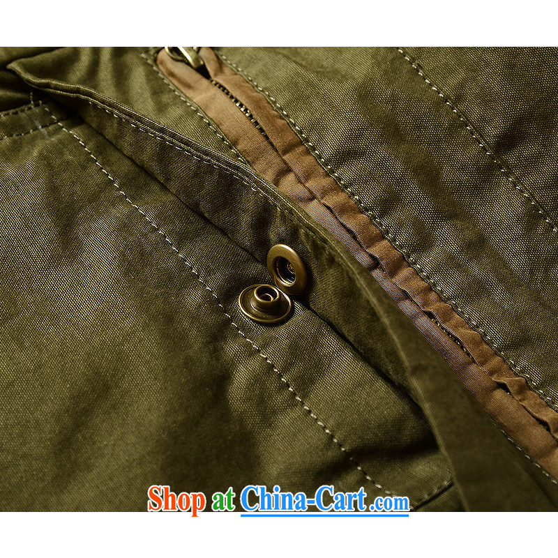 More pocket long windbreaker cotton washable jacket 8529 army green XXXL, Roma shields, shopping on the Internet