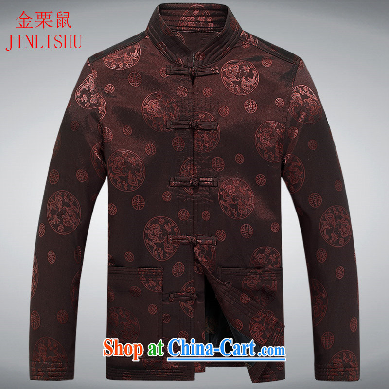 The chestnut mouse spring and fall New Men Tang jackets, old national costumes, for the Chinese and coffee-colored XXXL, the chestnut mouse (JINLISHU), shopping on the Internet