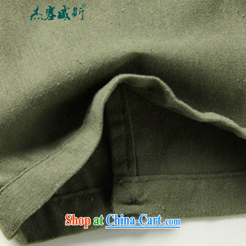 The Jessup, the Summer load of linen short-sleeve large, loose, and cotton for the short-sleeved Chinese shirt army green XXXL, Jessup, and shopping on the Internet