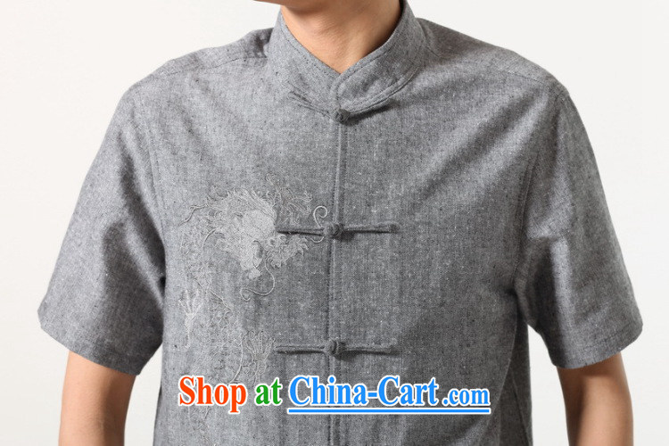 spend the summer with new men's short-sleeved Chinese Chinese, for the cotton shirt embroidered dragon plain colored breathable original male Chinese light 3 XL pictures, price, brand platters! Elections are good character, the national distribution, so why buy now enjoy more preferential! Health