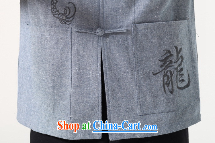 Bin Laden smoke summer New Men's short-sleeved Chinese Chinese, for the cotton shirt embroidery, solid-colored breathable original male Tang - A dark 3XL pictures, price, brand platters! Elections are good character, the national distribution, so why buy now enjoy more preferential! Health