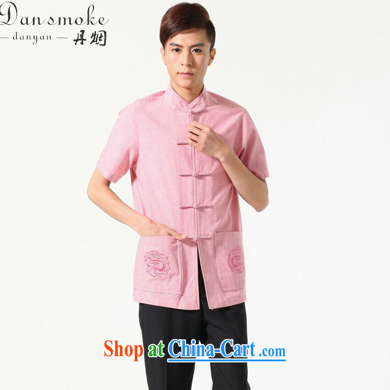Dan smoke original male Chinese summer, new Chinese clothing, cotton for the comfortable and relaxing, Chinese short-sleeved shirt picture color L, Bin Laden smoke, shopping on the Internet