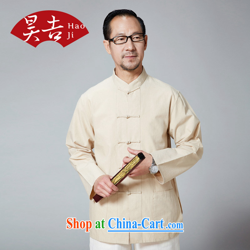 Hao, middle-aged and older men and new Chinese spring and summer cotton long-sleeved-tie, for Chinese China wind father Father is blue 180, Ho-gil, shopping on the Internet