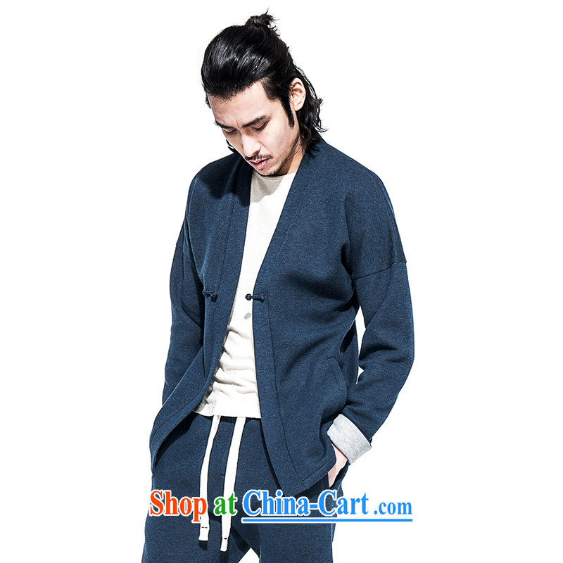 Fujing Qipai Tang China wind Air layer men's improved, served for the Chinese jacket sport and leisure Chinese T-shirt retro light gray XL, Fujing Qipai Tang (Design seventang), online shopping