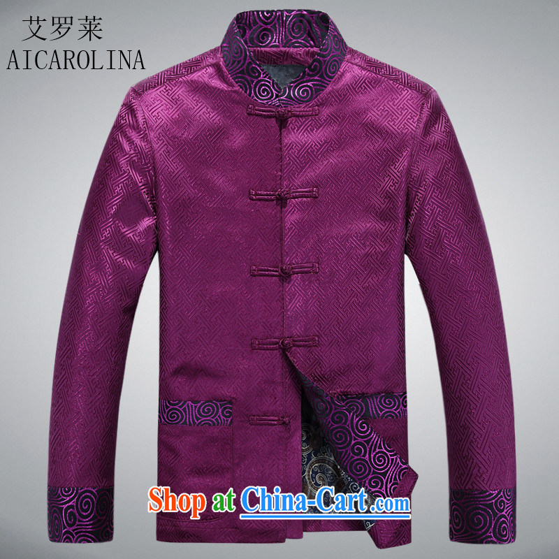 The Spring Festival travel season, replacing the old men Tang with long-sleeved Chinese style Chinese clothing, clothing jacket purple XXXL, AIDS, Tony Blair (AICAROLINA), shopping on the Internet