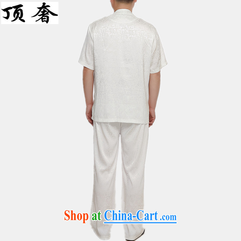 Top luxury Chinese men and a short-sleeved, older and Han-kit men short-sleeved Chinese package National wind Chinese T-shirt M thin yellow, short-sleeved white Kit 4 XL/185 and the top luxury, shopping on the Internet