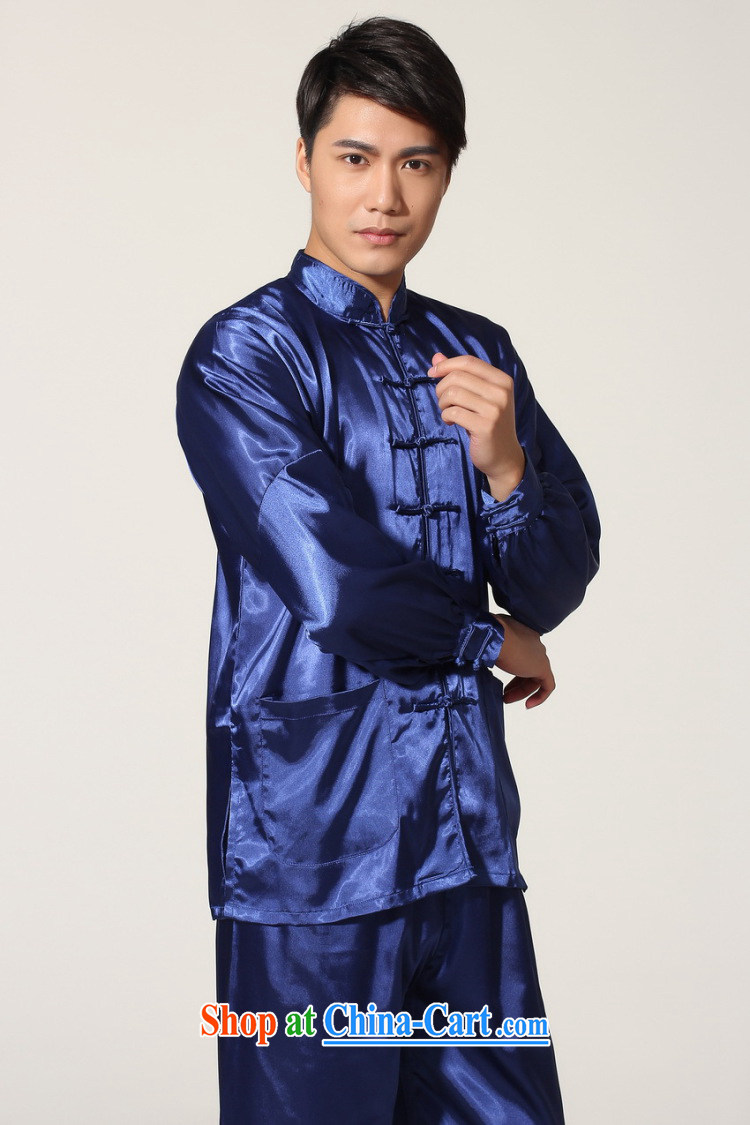 Take the men's new Chinese Chinese improved, damask for Tai Chi uniform solid color of Kung Fu-mouth long-sleeved T-shirt Package - A black XXL pictures, price, brand platters! Elections are good character, the national distribution, so why buy now enjoy more preferential! Health