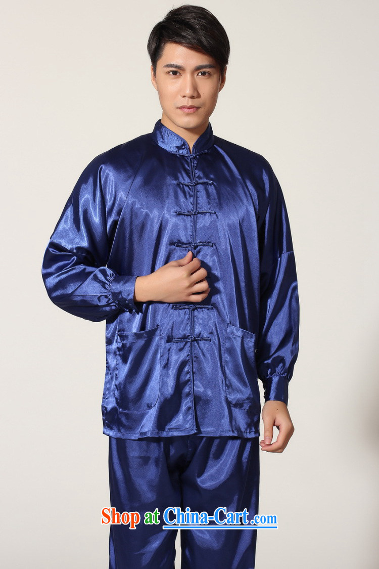 Dan smoke male new Chinese Chinese improved, damask for Tai Chi uniform solid color of the flap Kung Fu shirt long-sleeved Kit white XXL pictures, price, brand platters! Elections are good character, the national distribution, so why buy now enjoy more preferential! Health