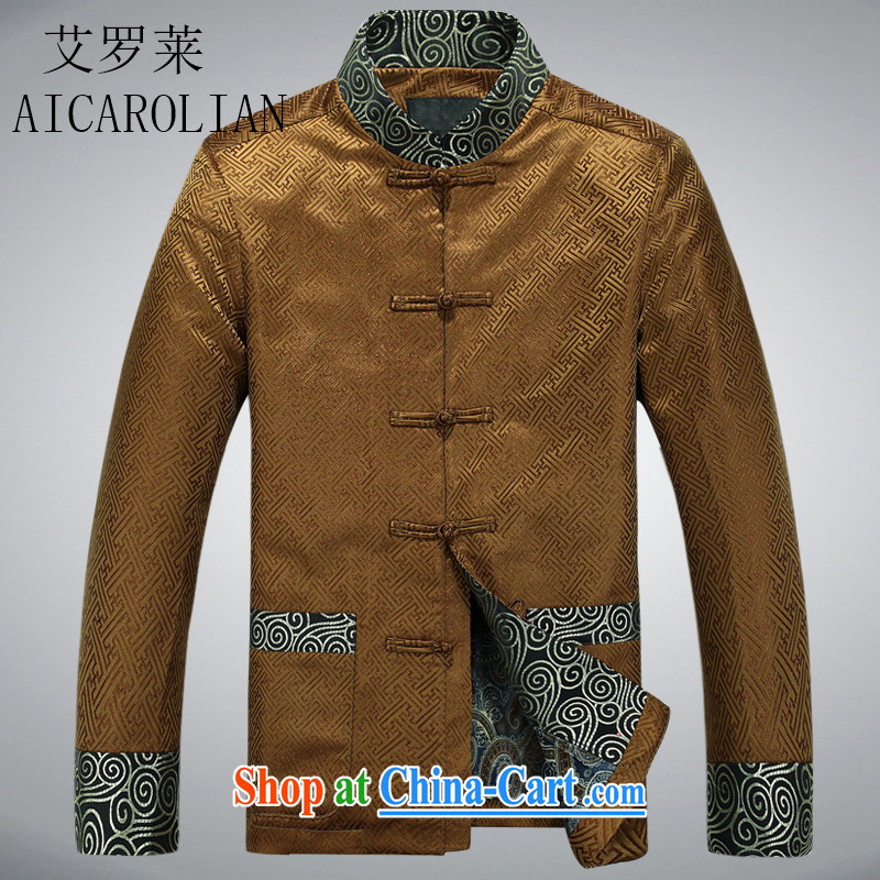 The 2015 Adelaide Chinese middle-aged Chinese jacket new Dad T-shirt jacket gold XXXL
