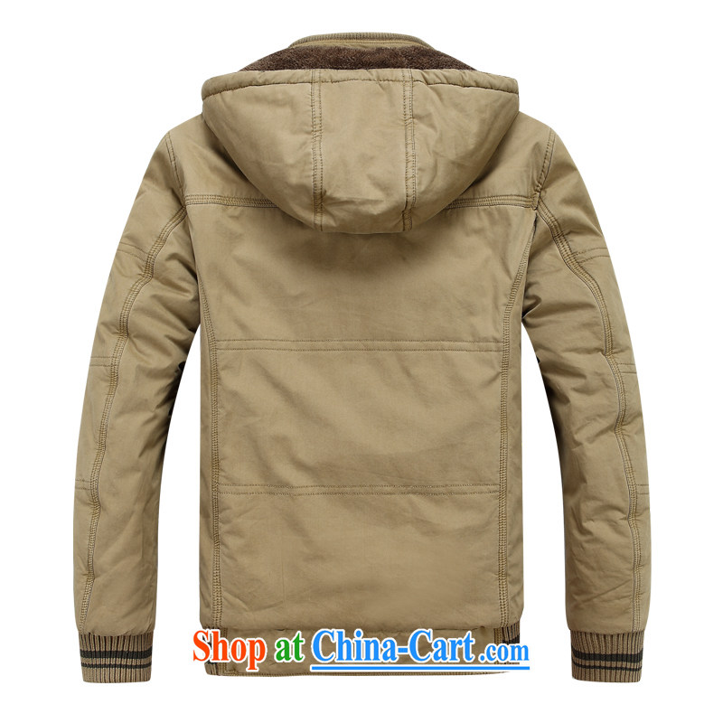 Jeep shield New Men's comfortable cotton washable jacket smock anti-cold cap jacket the lint-free cloth thick 6810 khaki-colored XXXL, Roma shields, and shopping on the Internet