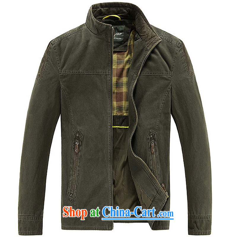 Jeep shield washable cotton smock comfortable men's jackets, for solid color 6812 army green 4 XL