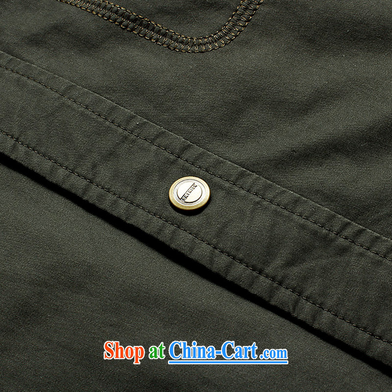Jeep shield men's pure cotton comfort, clothing and washable lapel smock pocket over a solid color jacket 6813 army green XXXL, Roma shields, and shopping on the Internet