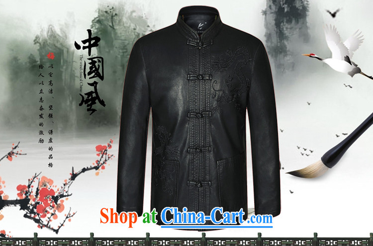 Ho information, older men and leather leather jacket Chinese jacket Chinese T-shirt fur Dad installed China wind jacket HGZ 8090 black 185 pictures, price, brand platters! Elections are good character, the national distribution, so why buy now enjoy more preferential! Health