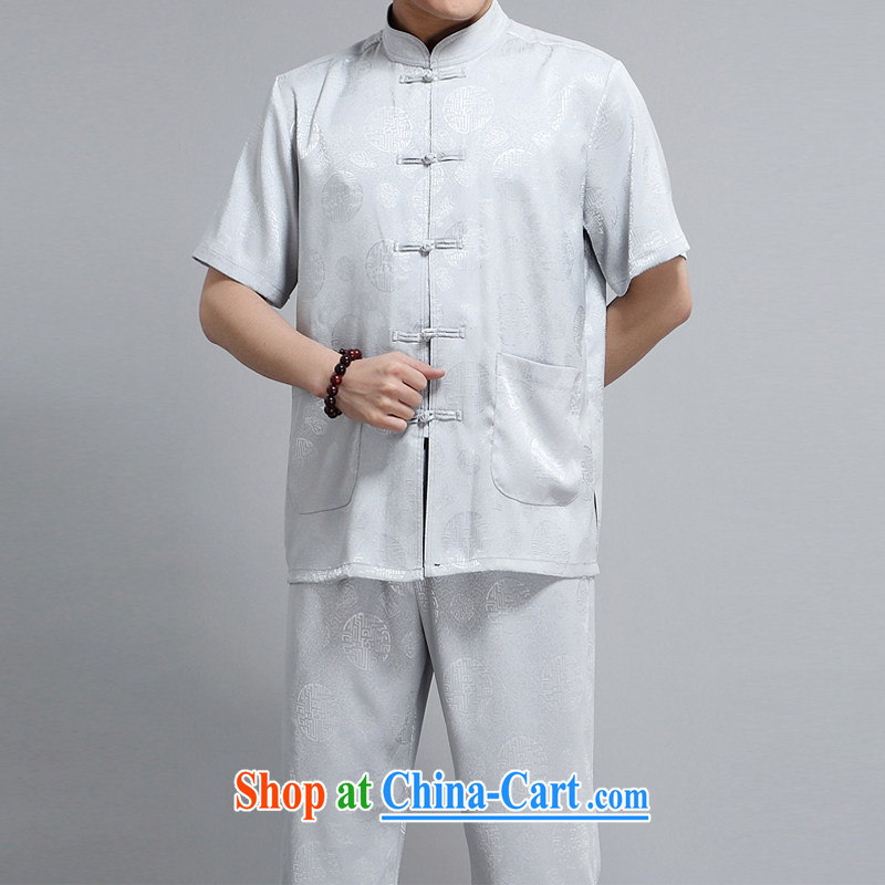 Adam's old Summer 15 new hi in older men short-sleeve Chinese T-shirt men's national costumes cream 165 code/package, Adam, the elderly, and shopping on the Internet