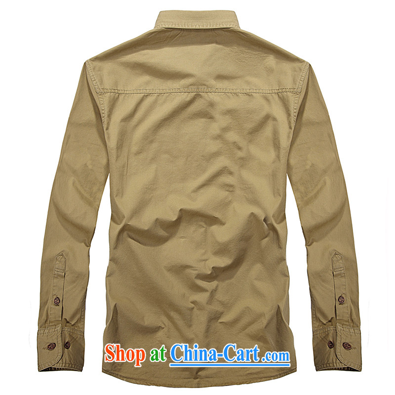 Jeep shield cotton lapel shirt smock washable solid-colored frock shirt 9201 card its color L, jeep shield (NIAN JEEP), shopping on the Internet