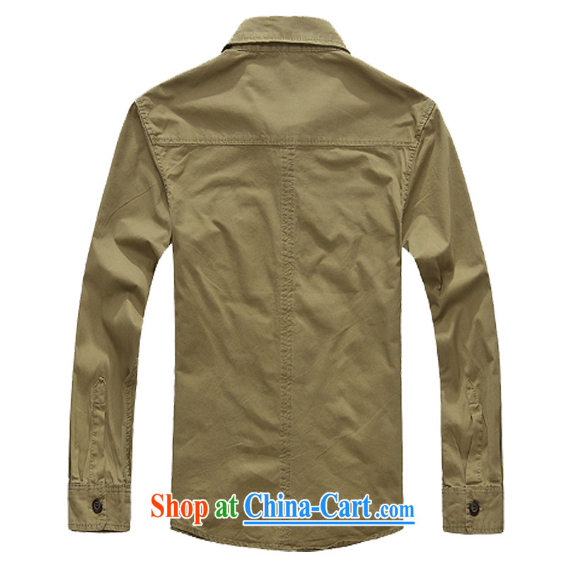 Jeep shield spring and summer new cotton washable smock long-sleeved T-shirt men's leisure life 9965 army green XXXL, jeep shield (NIAN JEEP), and shopping on the Internet