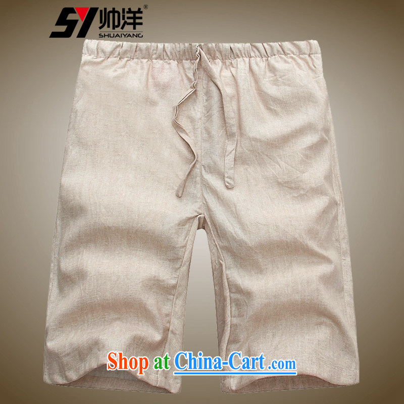 cool ocean new linen men's short pants Chinese shorts summer Chinese style pants and the gray 42/180, cool ocean (SHUAIYANG), shopping on the Internet