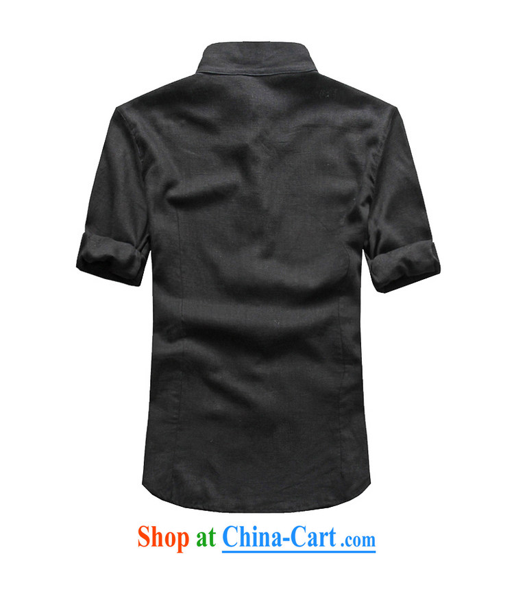 cool ocean new linen men's Chinese shirt Chinese men's short-sleeved T-shirt Chinese style decorated in summer, men's shirts 7 cuffs and collar men's black 43/185, beauty, small a code) pictures, price, brand platters! Elections are good character, the national distribution, so why buy now enjoy more preferential! Health