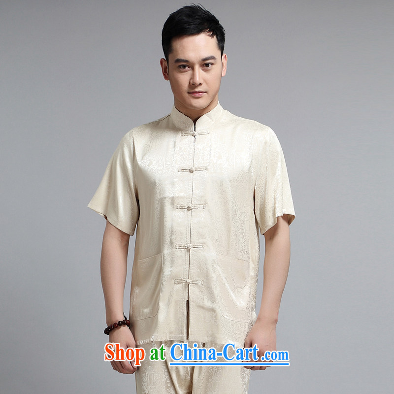 A Chinese Tang on men's short-sleeved the River During the Qingming Festival summer men Chinese men, for leisure, older Chinese short-sleeved Chinese men and Blue Kit XXXXL, property, language (wuyouwuyu), shopping on the Internet