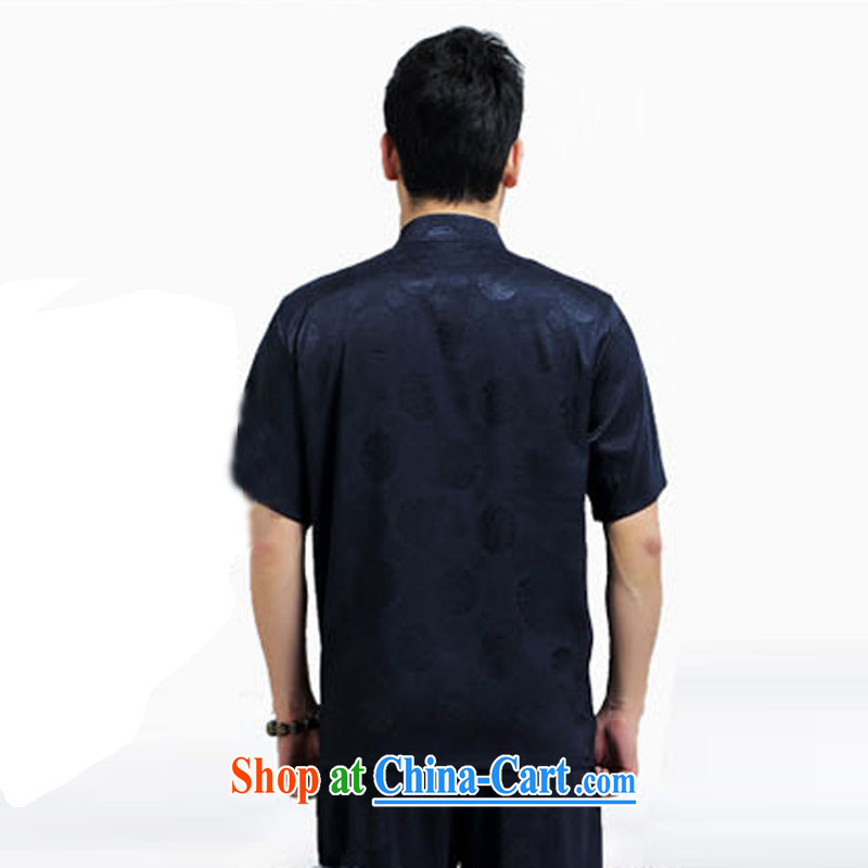 Property is property, the southern Chinese tea service men and Chinese summer new short-sleeved T-shirt Chinese middle-aged fight against TYSON leisure Kung Fu T-shirt Blue Kit XXXXL, property, language (wuyouwuyu), and, on-line shopping