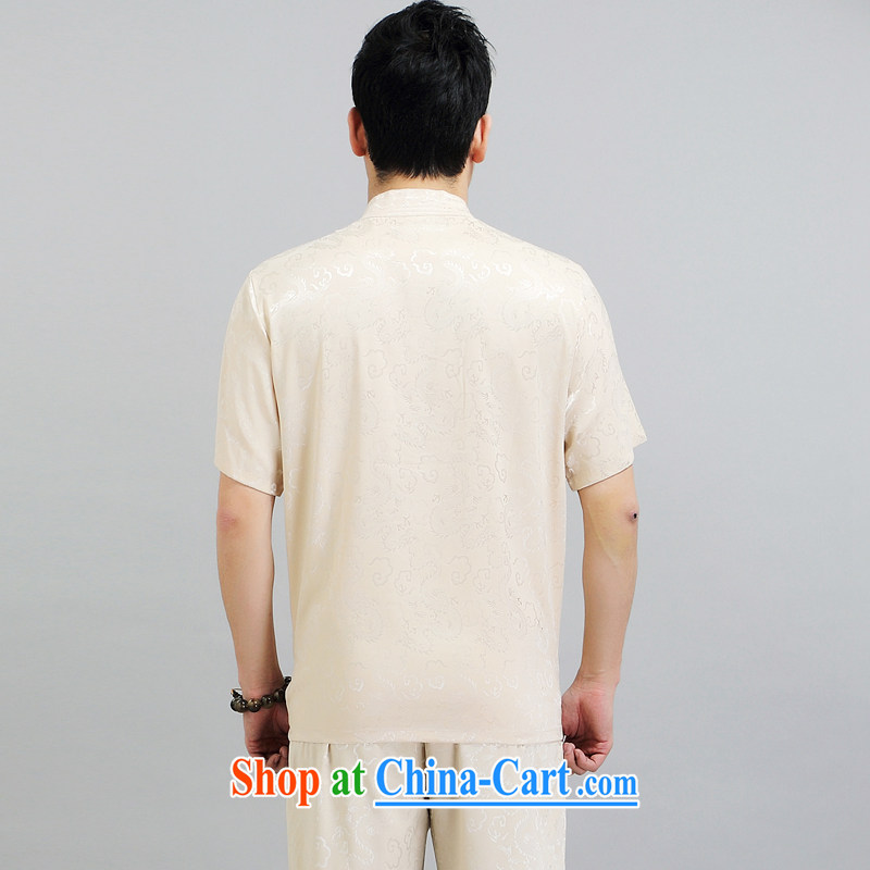 A property in Kowloon Tong on men's short-sleeved New Dragon tattoo Chinese summer breathable T-shirt, national martial arts practitioners wearing gray suit XXXXL, property, language (wuyouwuyu), shopping on the Internet