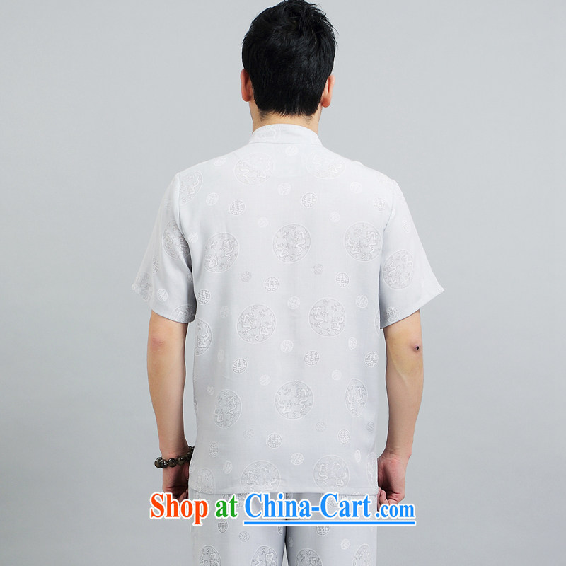 A Chinese Chinese men and a short-sleeved new 2015 summer cotton the round Kowloon Chinese men and replacing the older summer men short-sleeve Chinese Suite white suite XXXXL, property, language (wuyouwuyu), online shopping