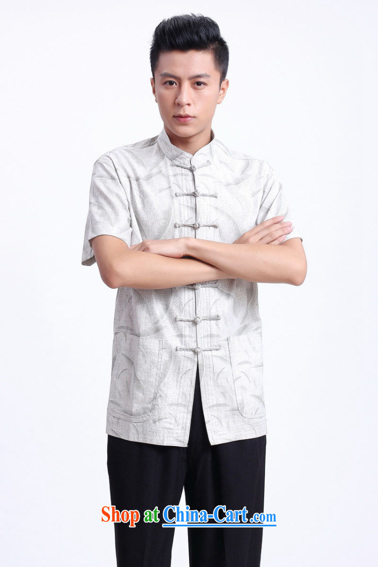 spend the summer new male Chinese national men's clothing Chinese clothing improved the collar linen short-sleeve male Tang - 1 3 XL pictures, price, brand platters! Elections are good character, the national distribution, so why buy now enjoy more preferential! Health