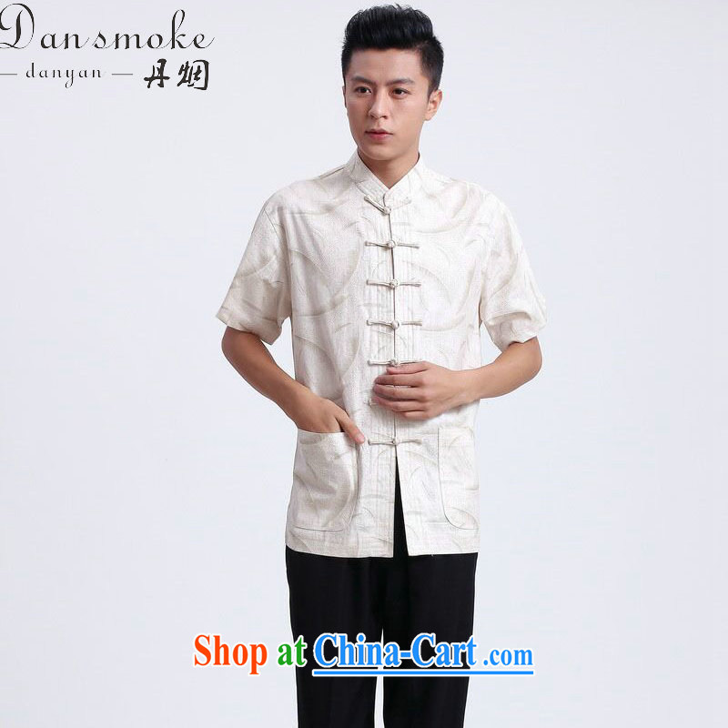 Bin Laden smoke summer new male Chinese national men's clothing Chinese clothing improved the collar linen short-sleeve male Tang - 1 3 XL, Bin Laden smoke, shopping on the Internet