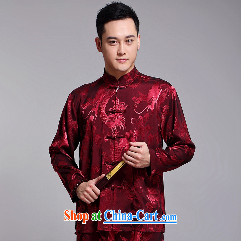 Chinese Spring 2015 New Men Tang is included in the kit older sauna silk morning Tai Chi 练练功 serving China wind long-sleeved Tang replace 1519 white 190, JACKE EVIS (JACK EVIS), online shopping