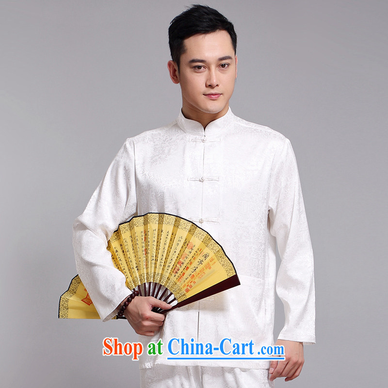 Chinese Spring 2015 New Men Tang is included in the kit older sauna silk morning Tai Chi 练练功 serving China wind long-sleeved Tang replace 1512 blue 190, JACKE EVIS (JACK EVIS), online shopping
