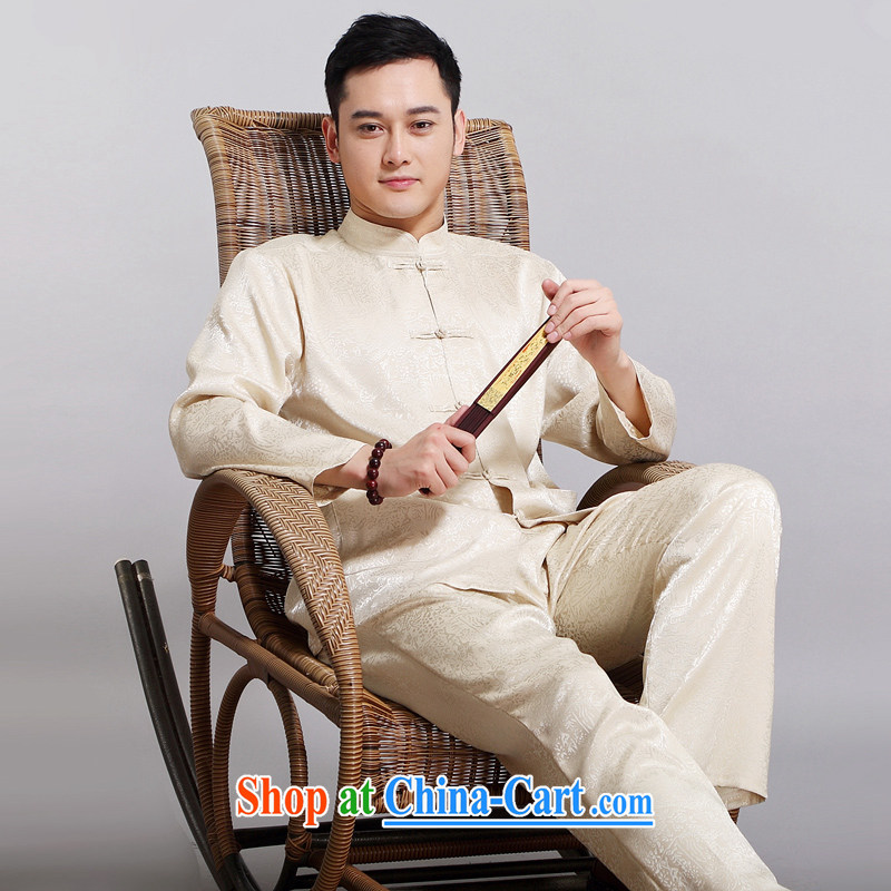 Chinese Spring 2015 New Men Tang is included in the kit older sauna silk morning Tai Chi 练练功 serving China wind long-sleeved Tang replace 1512 blue 190, JACKE EVIS (JACK EVIS), online shopping