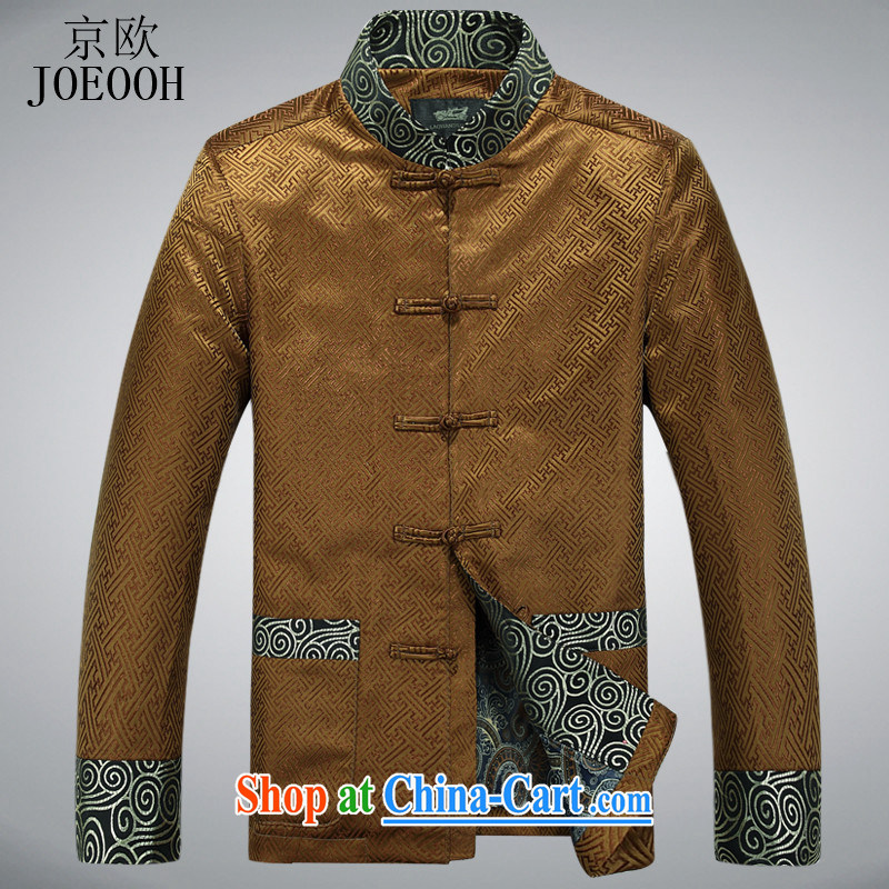 Putin's European Spring and Autumn and the Chinese men's T-shirt jacket Tang fitted jacket, older birthday clothing Chinese jacket jacket gold XXXL, Beijing (JOE OOH), shopping on the Internet