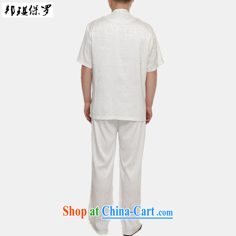 Bong-ki Paul summer 2015 new middle-aged and older men Chinese Kit T-shirt pants father with Chinese short-sleeved summer dress and white 185, Angel Paul, and shopping on the Internet