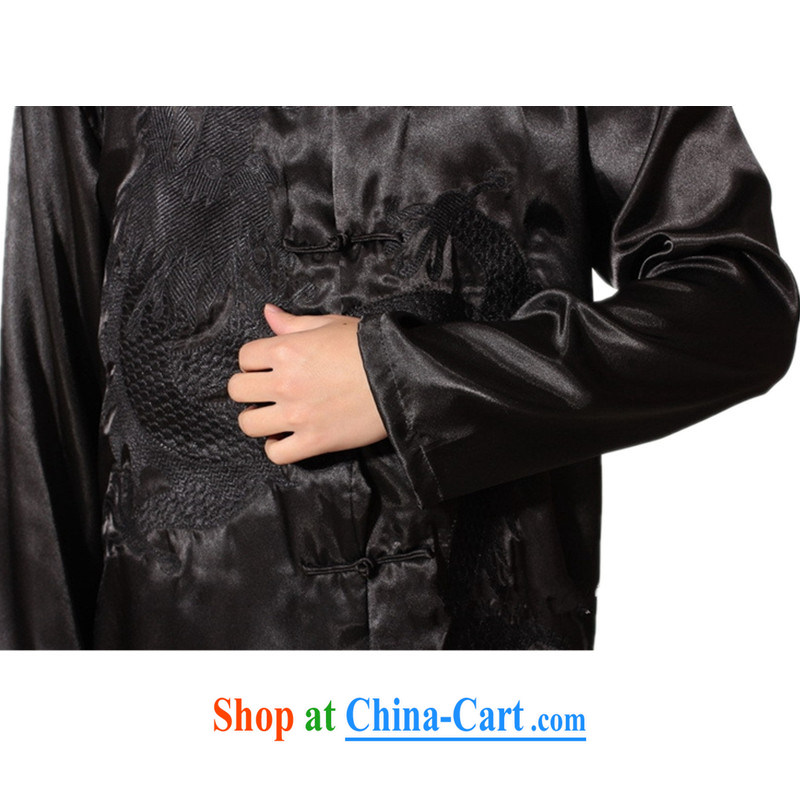 According to fuser spring and summer new men and replace the collar embroidered dragon Ethnic Wind Tang is packaged and service LGD/M 0014 #black 2 XL, according to fuser, shopping on the Internet