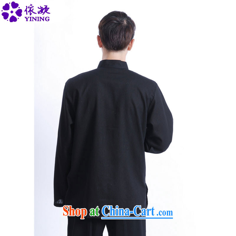 According to fuser spring new male Tang fitted T-shirt style collar, click the Snap Solid Color Tang with long-sleeved T-shirt jacket LGD/J 1083 #black 3 XL, fuser, and shopping on the Internet