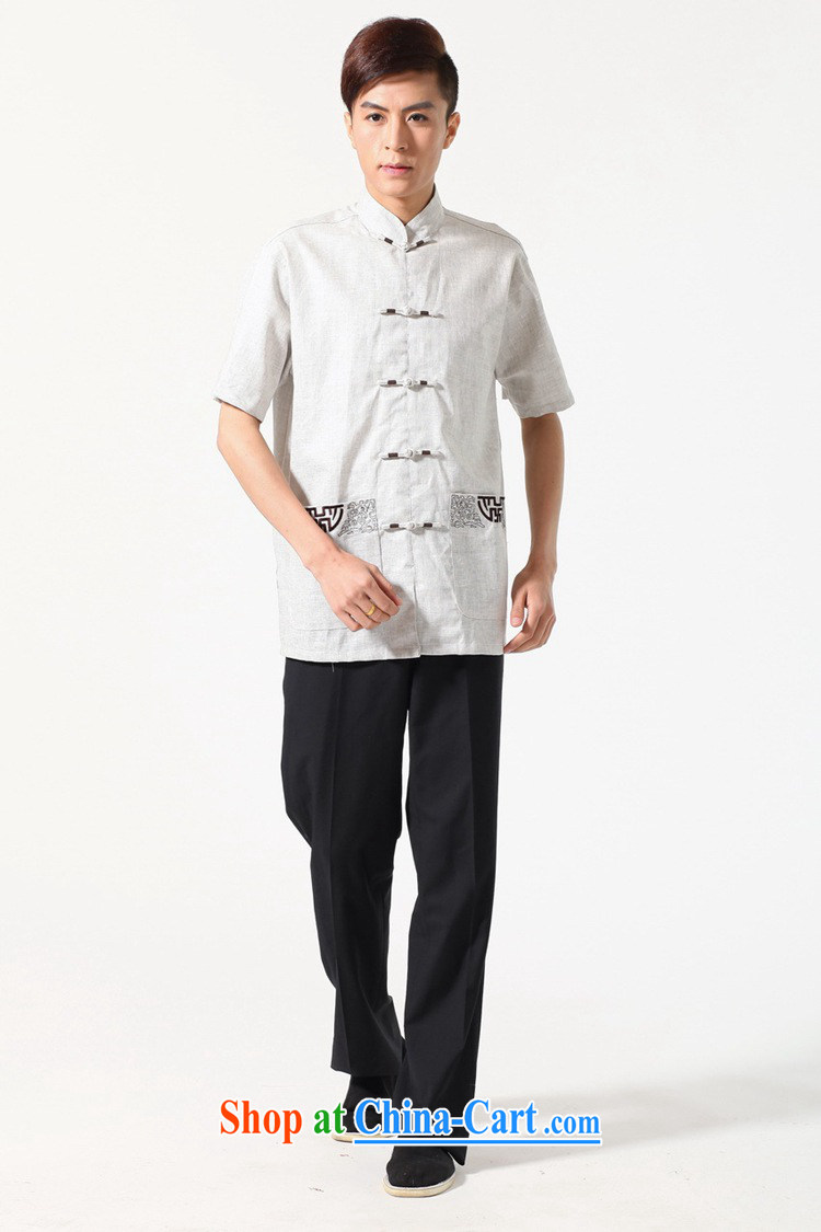 According to fuser summer stylish new men's Chinese qipao, for double-pocket on his father's loaded Tang with short-sleeved T-shirt LGD/M 0051 #beige 3XL pictures, price, brand platters! Elections are good character, the national distribution, so why buy now enjoy more preferential! Health