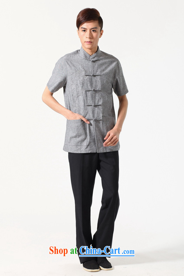 According to fuser summer stylish new men's Chinese shirt, who has been tight, ribbed embroidered Dad loaded Tang with short-sleeved T-shirt LGD/M 0052 #dark gray 3 XL pictures, price, brand platters! Elections are good character, the national distribution, so why buy now enjoy more preferential! Health