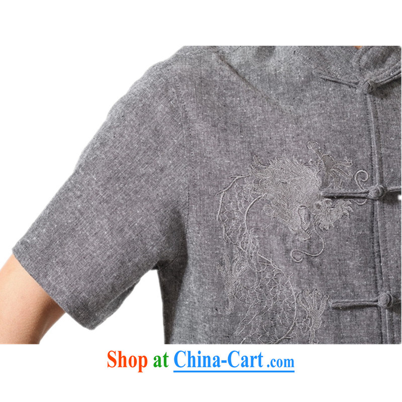 According to fuser summer stylish new men's Chinese shirt, who has been hard-pressed long-grain embroidered Dad loaded Tang with a short-sleeved T-shirt LGD/M 0052 #dark gray 3 XL, fuser, and shopping on the Internet