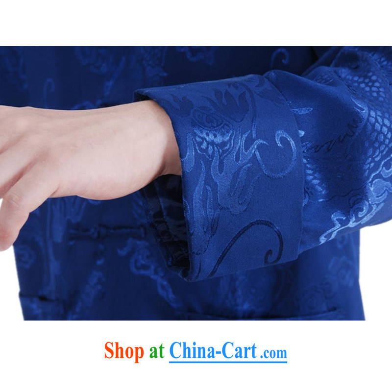 According to fuser spring stylish new men's antique Chinese qipao and collar jacquard classic Tray Tie father with Tang jackets LGD/M 1140 #blue 3 XL, according to fuser, shopping on the Internet