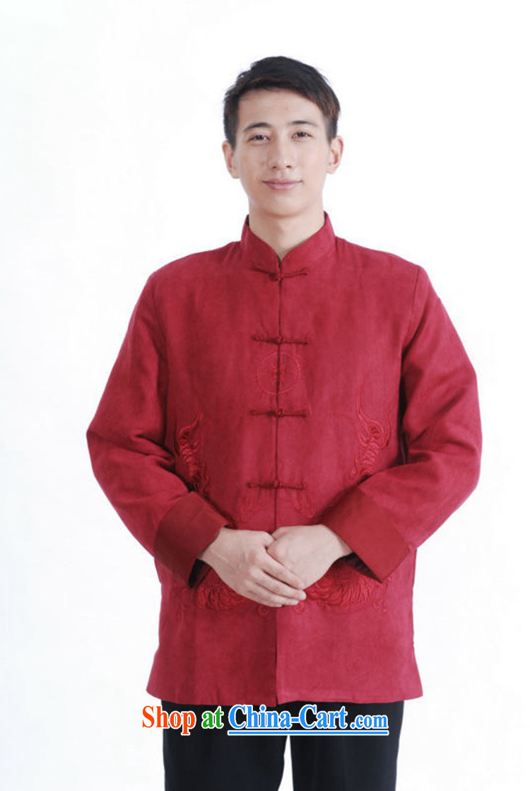 According to fuser spring new male daily Chinese improved Chinese qipao, for double-lung embroidered Dad replace Tang jackets LGD/M 1147 #The Red 3 XL pictures, price, brand platters! Elections are good character, the national distribution, so why buy now enjoy more preferential! Health