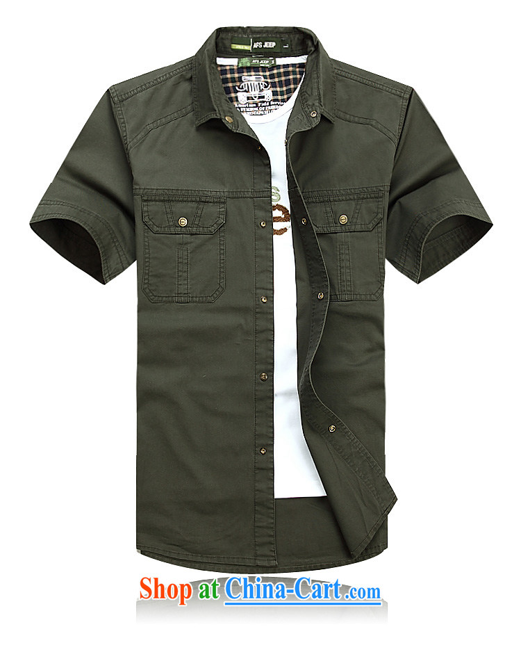 Jeep shield men's solid color shirt-pocket cotton short-sleeved snap shirt 6823 army green L pictures, price, brand platters! Elections are good character, the national distribution, so why buy now enjoy more preferential! Health